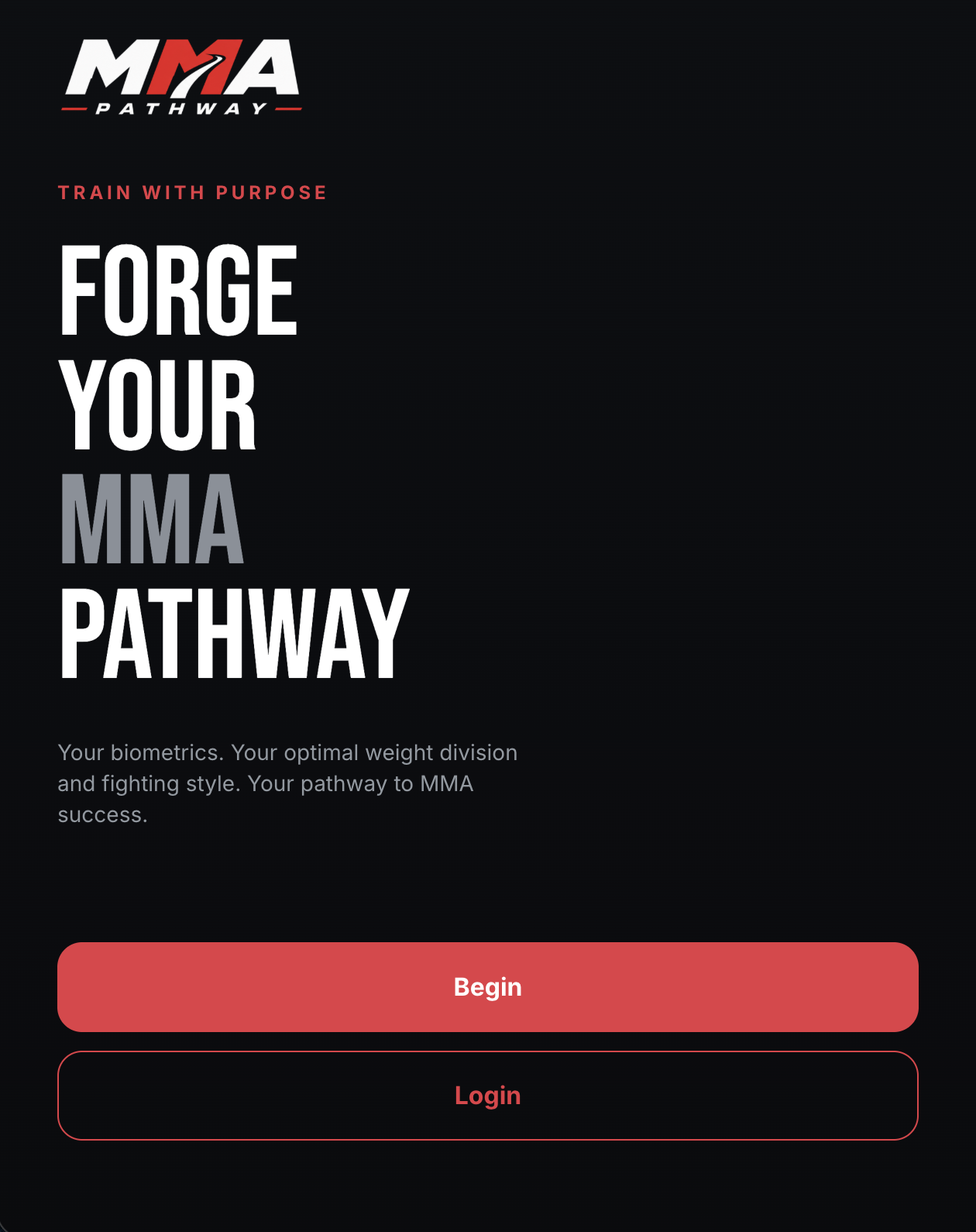 MMA Pathway app launch screen