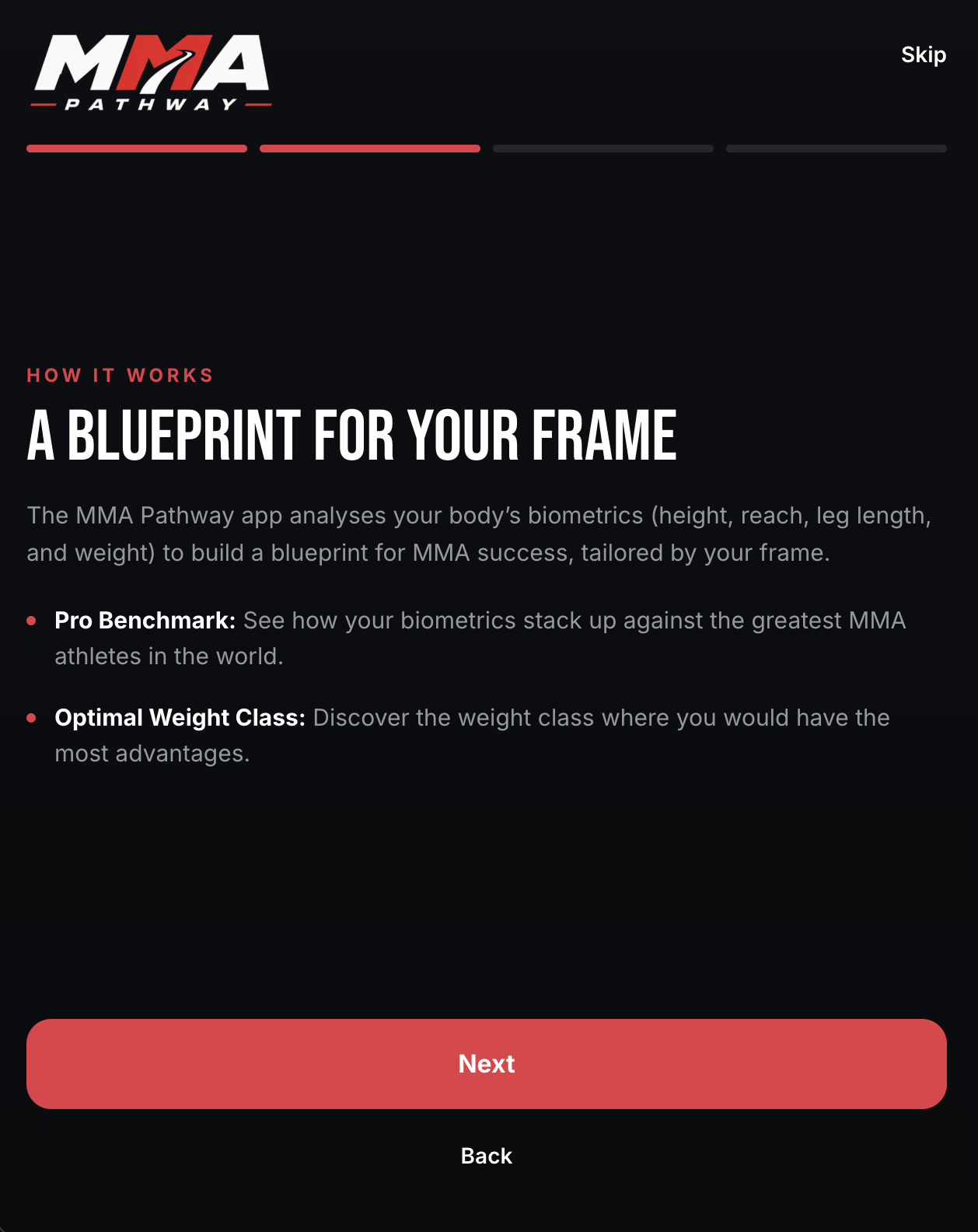 MMA Pathway — how it works screen